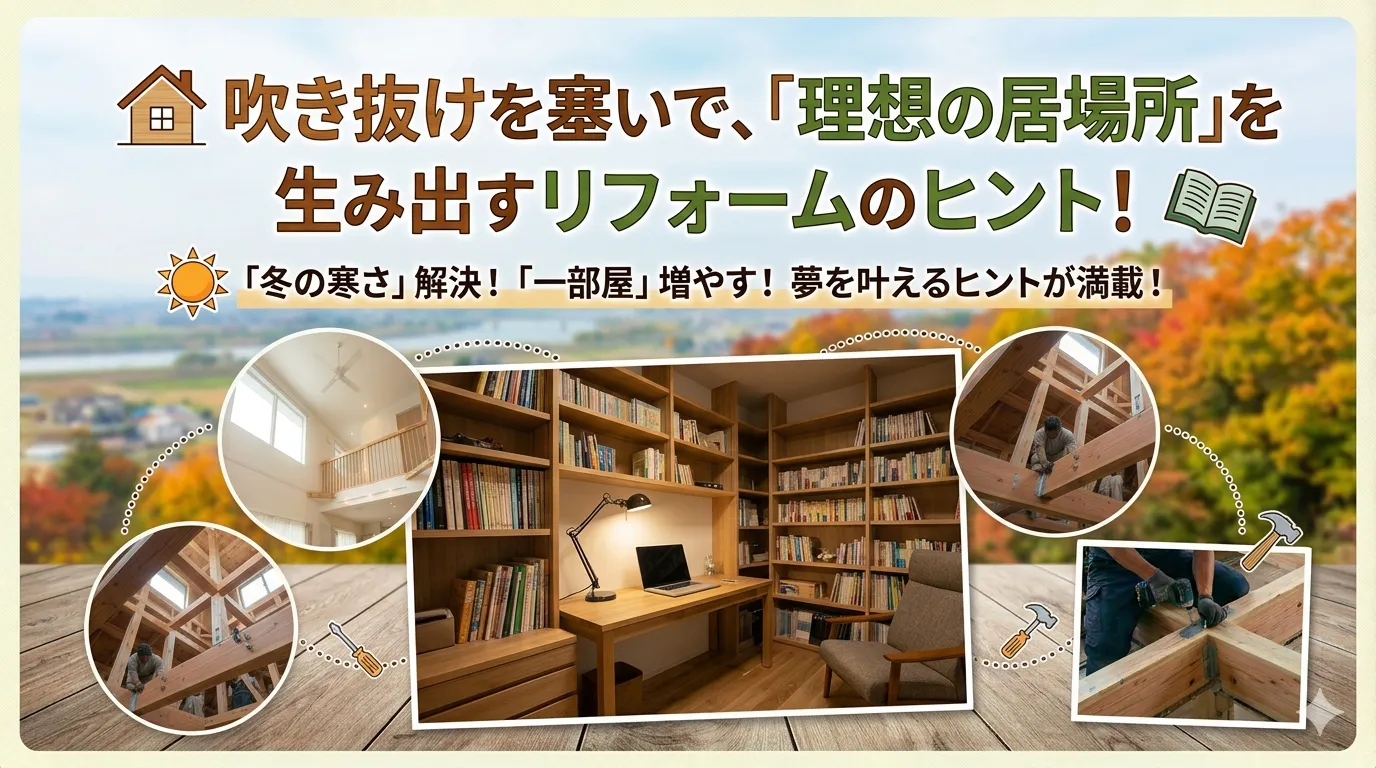 【福岡市】「吹き抜けが寒い…」を解決！塞いで「趣味の部屋」に変える賢いリフォーム術