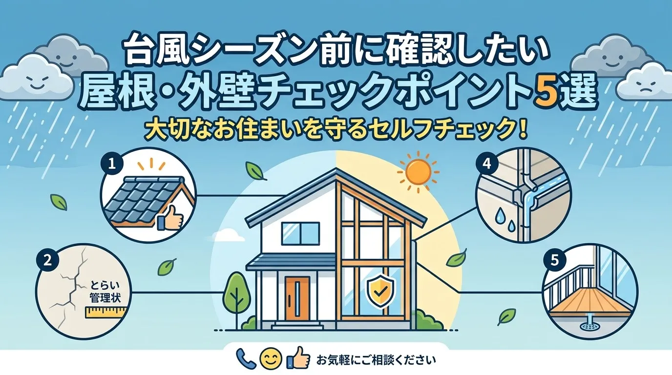 放置は危険！台風が来る前に確認すべき「屋根・外壁」5つのSOSサイン